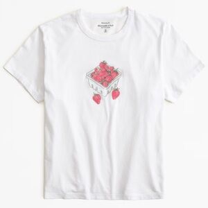 Abercrombie & Fitch Short-Sleeve Strawberry Skimming Tee